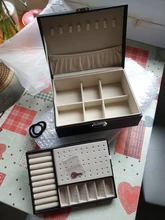 Caja de almacenamiento de joyas de cuero PU, embalaje multifunción portátil de estilo europeo con cajón, regalo de invierno