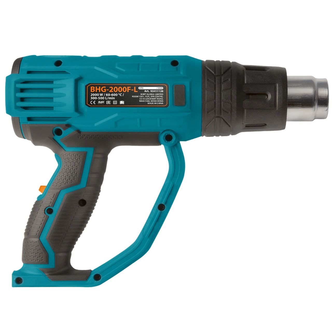 Фен технический Bort BHG-2000F-L (мощность 2000 Вт, 3 режима работы, LED дисплей)