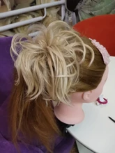 S-noilite-Peluca de cabello sintético para mujer, postizo de encaje suave, moño desordenado, banda elástica para el pelo, 85g