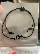 Pulsera con nombre ajustable para hombre y mujer, joyería de mano con letras, regalo para Amiga, Color negro y rojo, venta al por mayor