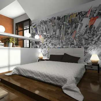 

Wall mural-sketch with New York - 250x193 cm