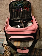 Bolsa profesional para tijeras de peluquería, almacenamiento para herramientas de barbería, estuche de maquillaje con tira