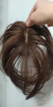 Halo Lady-Clip de belleza para mujer, cabello humano con explosión de flequillo, pieza central, pelo lacio brasileño no Remy para la pérdida de cabello