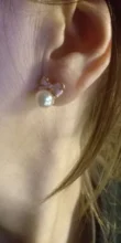 JIOFREE-pendientes con Clip de estilo coreano para mujer, sin perforaciones, Perla colgante de imitación, lazo rosa y blanco, pendientes sin perforaciones