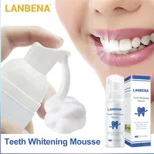 LANBENA отбеливающий мусс для отбеливания зубов, чистка белых зубов, гигиеническая зубная паста для отбеливания зубов, удаление пятен, стоматологический инструмент