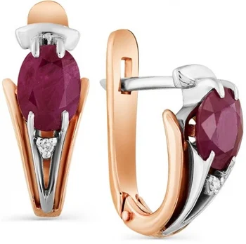 

Master brilliant earrings with rubies and diamonds in red gold