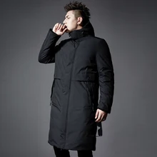 Winter Men Thick Hooded Coat High Quality Fashion Men's Coats With Pockets Black Color J9523-85665-G