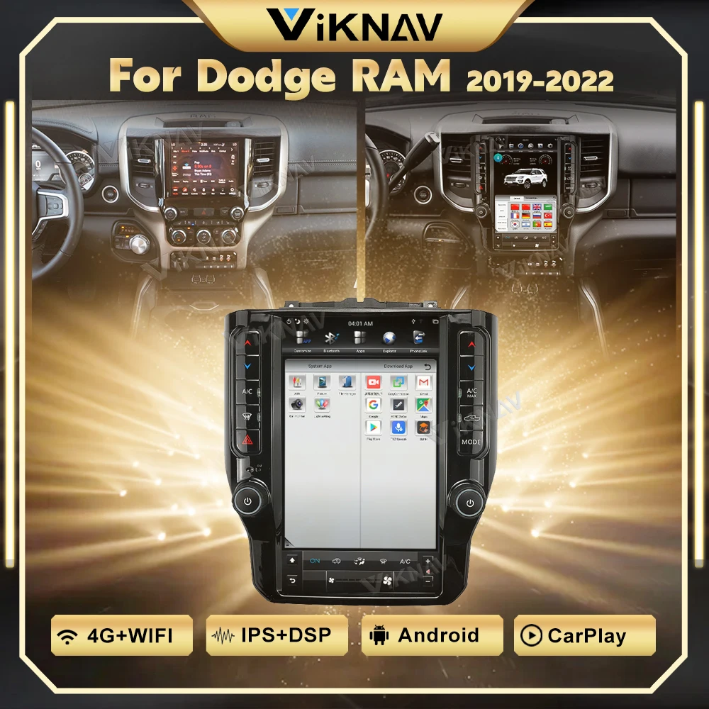 

11.8 Inch Android Car Multimedia Player For Dodge RAM 2019-2022 Tesla Style Autoradio GPS Navigation DVD Head Unit Tape Recorder