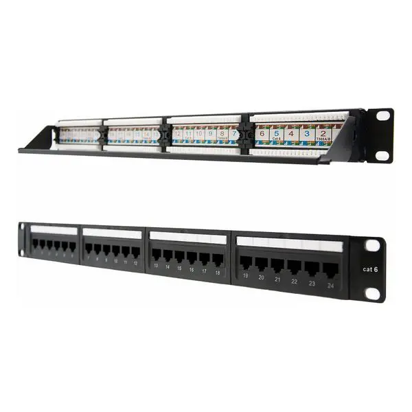 24-портовый UTP категории 6 патч Панель NANOCABLE 10.21.3124 1" RJ45 черный