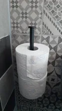 No Holes Roll Paper Holder Stainless Steel Paper Towel Rack for Bathroom Black