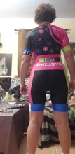 Conjunto de equipo profesional de triatlón para mujer, sudadera de manga corta, medias sexys de una pieza, traje de baño para montar en bicicleta