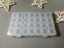 Mordoa-caja de almacenamiento de cuentas de plástico transparente con 28 ranuras, caja organizadora para herramientas de manicura de decoración de uñas, expositor de joyería