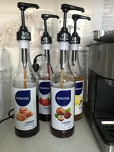 Syrup Pump Dispenser Coffee 1-Liter Black for 10ml Juice 4pcs