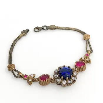 

Authentic Root Ruby Sapphire Cubic Zirconia Silver Bracelet