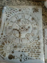 Reloj de tamaño A4, pintura de pared de flores, plantillas, sello, álbum de recortes, arte decorativo en relieve, papel, DIY, plantilla de etiquetas de flores
