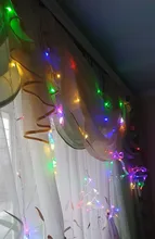 LED Deer Star Moon Curtain Light 220V 110V Christmas Garland String Fairy Lights Outdoor