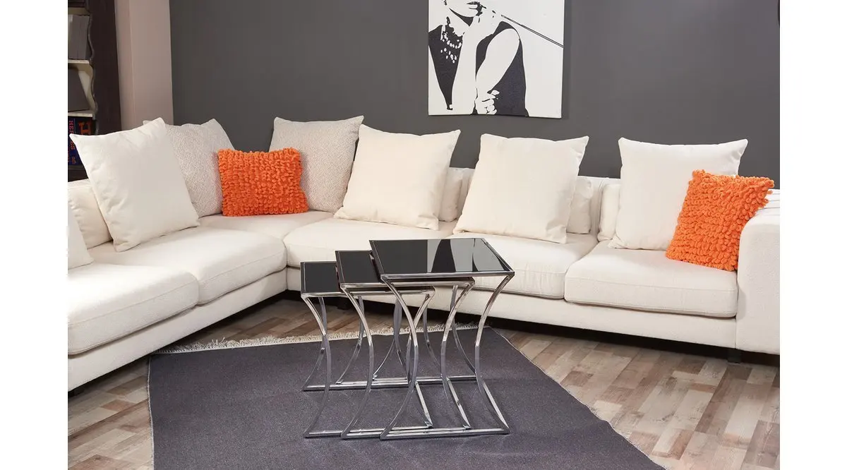 

Mango Smoked Mirror Chrome Nesting Table