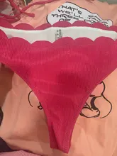 INGAGA-Bikinis de realce para mujer, traje de baño con borde festoneado, bañador de banda Negro, Bikini liso para mujer, ropa de playa 2021