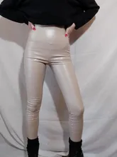 Y2K-pantalones pitillo elásticos de piel sintética para mujer, pantalón Sexy ajustado de terciopelo y cuero PU para otoño e invierno, 7172