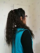 WIGSIN-extensiones de cabello sintético Afro rizado de 22 pulgadas, coleta con cordón, accesorios para mujer, color negro y marrón Natural