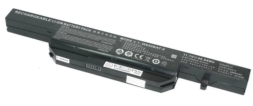 Rechargeable battery w650bat-6 laptop DNS Clevo W650 11.1v 4400mAh original | Компьютеры и офис