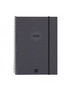 

SPIRAL AGENDA FUTURE DARK GRAY WEEK VIEW LANDSCAPE E10 161X212X9 MM 2020 FINOCAM