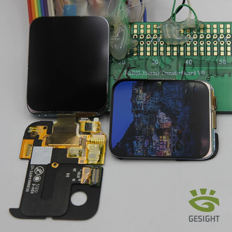 Ecrã Oled Gesight de 78 Polegadas Resolução 368×448 com Ecrã Táctil Capacitivo Interface Mipi Spi para Smartver Wearable