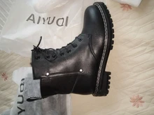 AIYUQI-Botas cortas de cuero genuino para mujer, botines de lana cálidos y antideslizantes, para estudiantes, para invierno, 2021