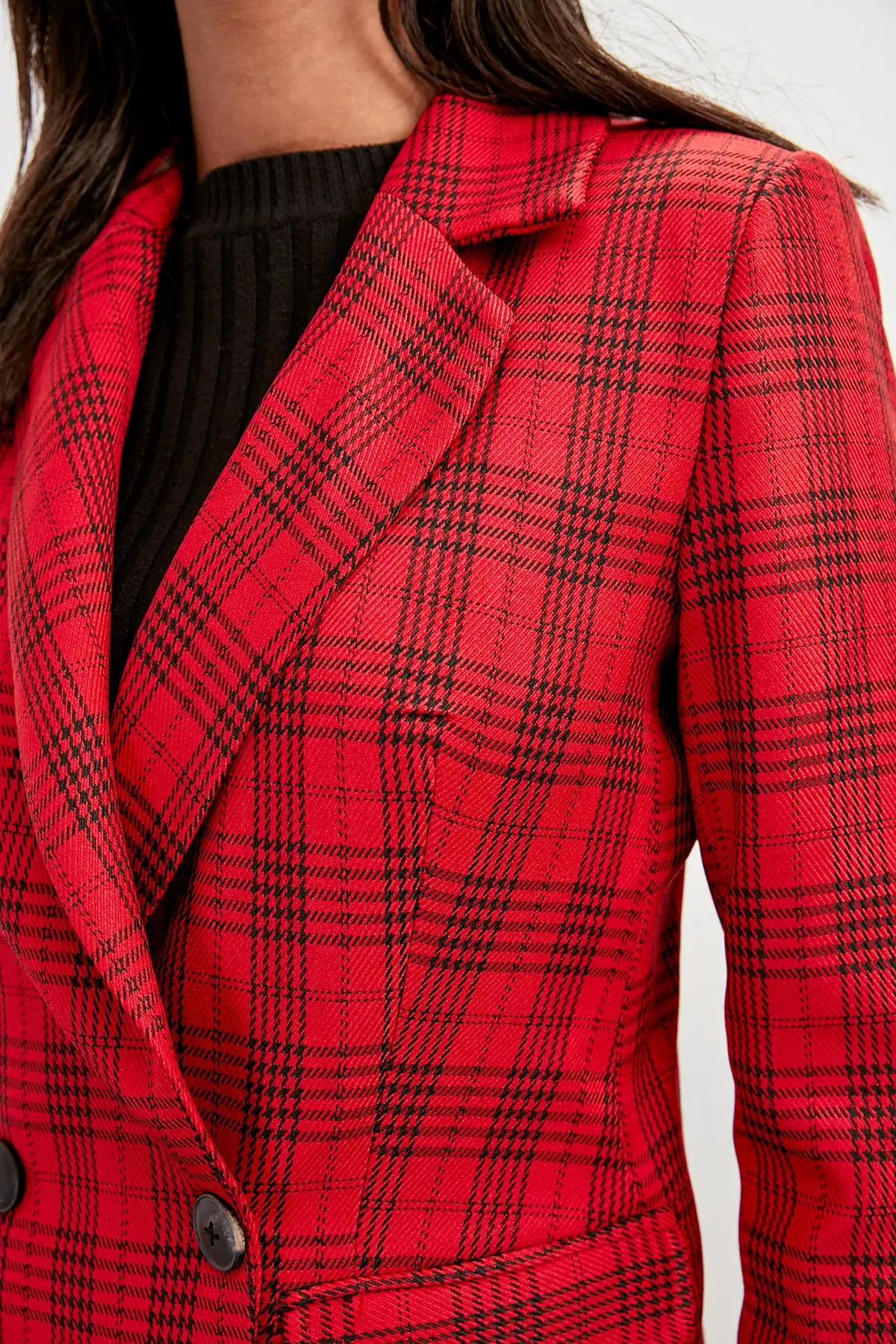 Trendyol Plaid Jacket TWOAW20CE0313