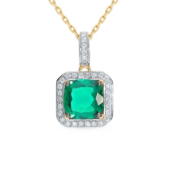 

Gold pendant with diamonds and Emerald sunlight sample 585