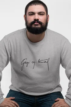 

Angemiel Wear Mustafa Kemal Signature Gray Men 'S Sweatshirt