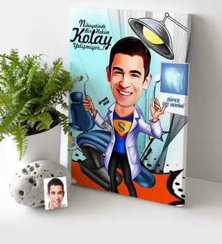 

Personalized Mr Dentist Cartoon Canvas Table (30x50 cm.) 1