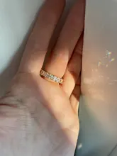 Huitan-anillos de promesa de amor para mujer, joyería de boda, cristal cuadrado pavimentado, circonita, anillo de compromiso de boda elegante, nuevo