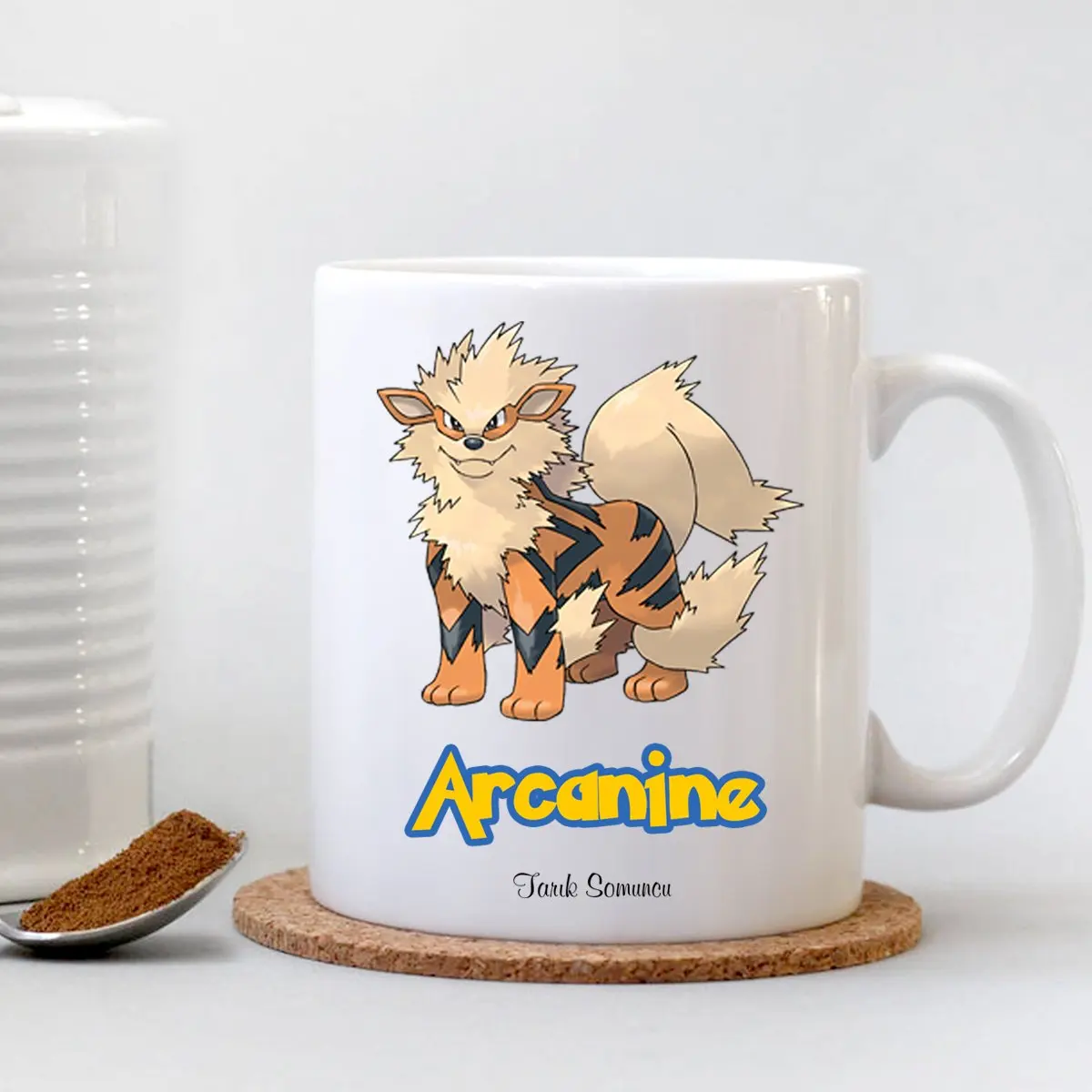 Персонализированная белая кружка Pokemon Arcanine|Кружки| |