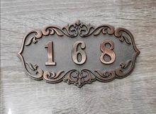 Placa de puerta de plástico ABS para Hotel, placa de puerta personalizada con número de casa de imitación de Metal, bronce, para apartamento, Villa, placa de puerta
