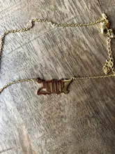 Collar de acero inoxidable con año de nacimiento para mujer, colgante con número de año dorado, joyería, regalo de cumpleaños, 2020