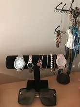Pulsera de terciopelo negro reloj de cadena barra en T soporte de exhibición duro de joyería soporte organizador de joyería soporte de exhibición duro