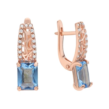 

Silver earrings with alpanite and cubic zirconia sunlight sample 925
