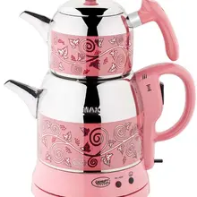 Ozkent K-662, фиолетовый розовый стальной чайник, Турецкий электрический чайник, чайник, самовар, турецкий чайник, чайная урна