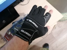 SeaKnight-guantes de pesca deportivos SK03, 1 par/lote, 3 guantes de cuero transpirable de medio dedo, equipo de pesca de neopreno y PU