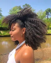 Extensión de pelo rizado Afro, 1-2-3-4, oferta de extensiones de cabello humano Remy, Color Natural, 100%, 8-20 pulgadas