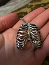 Collar de pecho anatómico para hombre, jaula de costilla humana, esqueleto colgante, moda novedosa, joyería de biología médica Vintage para hombre 2019