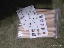 Herramientas para el cuidado de la pedicura de la eliminación de la cutícula de madera de 100 piezas