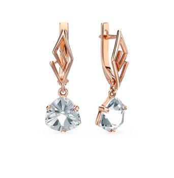 

Gold earrings with rhinestone sunlight sample 585