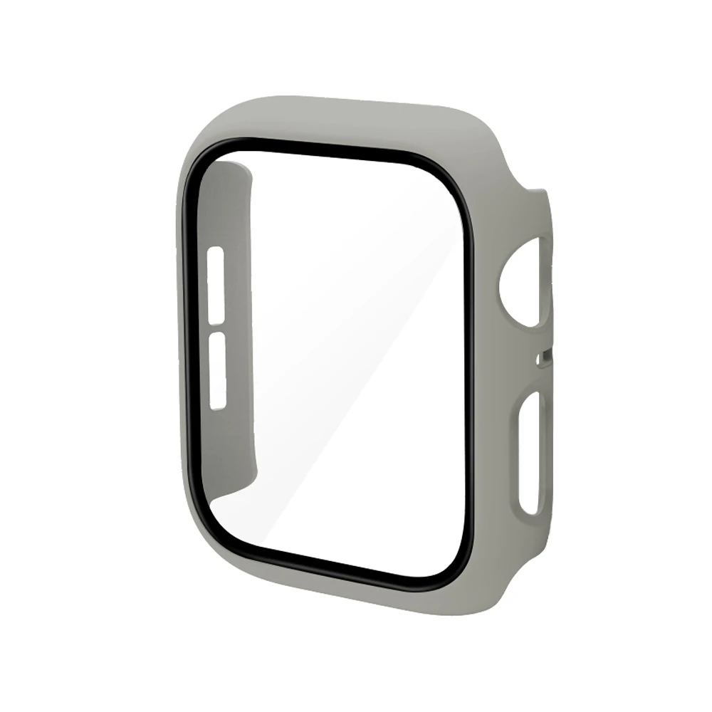 360 Full Bumper Frame Matte Hard Case for Apple Watch 7/6/SE/5/4/3/2/1 Cover Tempered Glass Film for iWatch 41MM 45MM 40MM 44MM