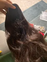 Coleta de pelo largo ondulado vigoroso para mujer, coleta sintética con cordón, coleta para mujer negra
