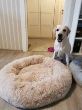 Cama de perro caliente de lana ronda perro perrera casa larga felpa invierno mascotas camas para perros medianos grandes perros gatos cojín del sofá suave esteras
