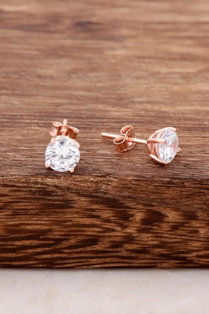 

Rose Silver Single Stone Earring 3793 High Quality Hand Made Original Filigree Silver Jewellery Gift for Women