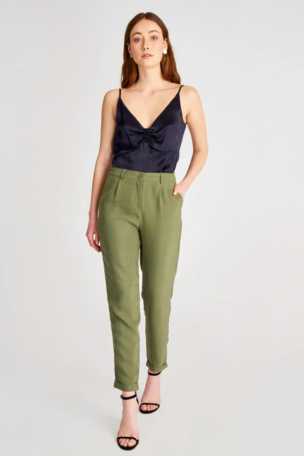 Trendyol лиоцелл плитка морковь штаны TOFSS19ST0009|Брюки |