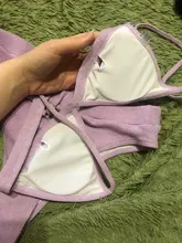 INGAGA juego de Bikini estilo Push Up trajes de baño de alta cintura traje de baño mujeres acanalado Bikini trajes de baño, Bikini brasileño púrpura 2021 bañistas